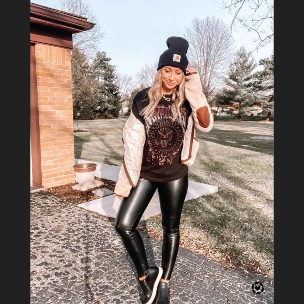 Assets By Spanx Black Faux Leather Leggings